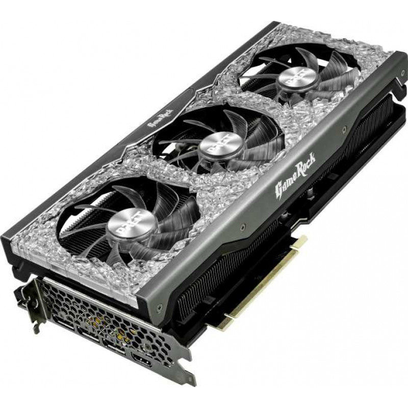 Видеокарта Palit PCI-E 4.0 PA-RTX3070 GAMEROCK 8G V1 LHR NVIDIA GeForce RTX 3070 8Gb 256bit GDDR6 1500/14000 HDMIx1 DPx3 HDCP Ret