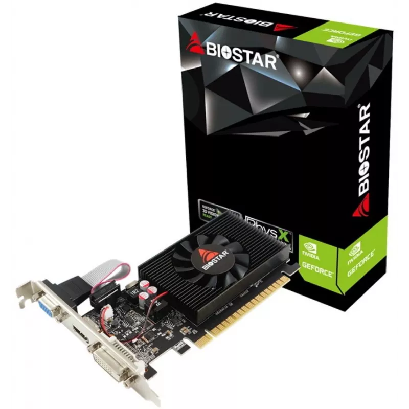 Видеокарта Biostar PCI-E GT710-2GB D3 LP NVIDIA GeForce GT 710 2Gb 64bit DDR3 954/1333 DVIx1 HDMIx1 CRTx1 HDCP Ret low profile