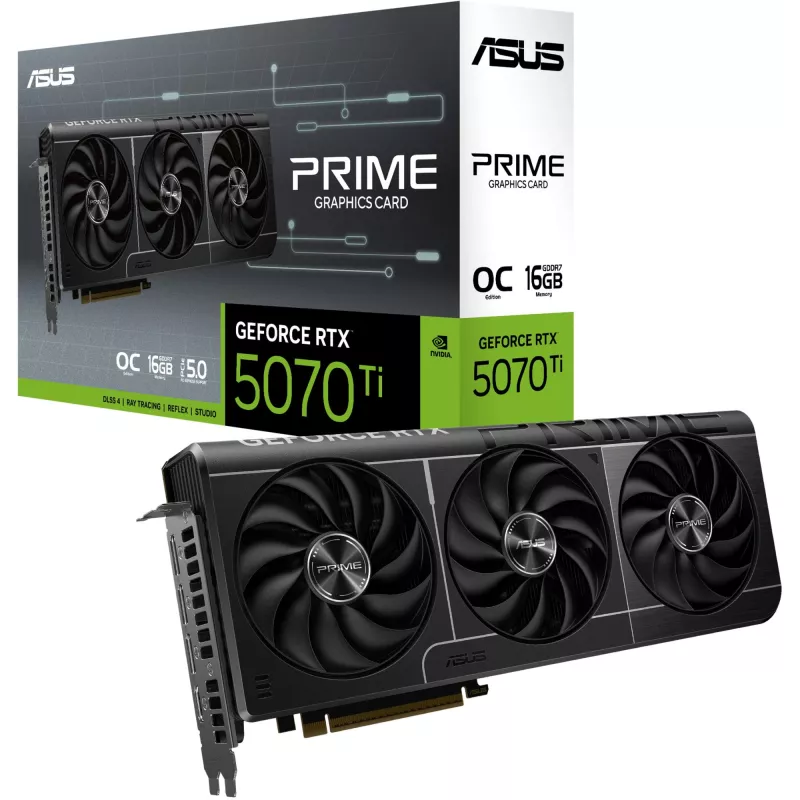 Видеокарта Asus PCI-E 5.0 PRIME-RTX5070TI-O16G NVIDIA GeForce RTX 5070TI 16Gb 256bit GDDR7 2497/28000 HDMIx1 DPx3 HDCP Ret