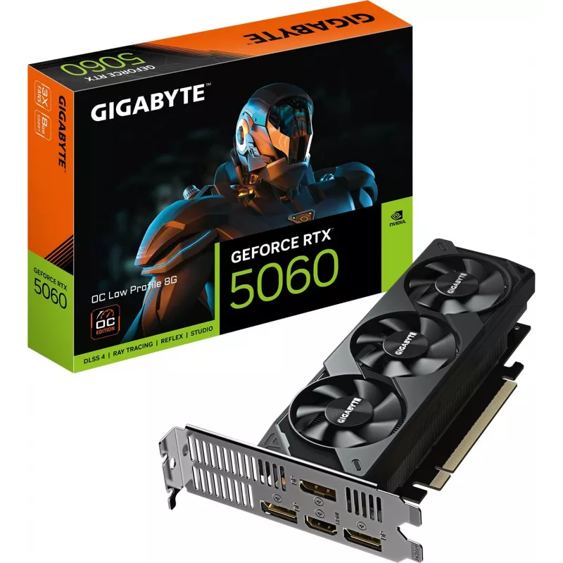 Видеокарта Gigabyte PCI-E 5.0 GV-N5060OC-8GL 1.0 NVIDIA GeForce RTX 5060 8Gb 128bit GDDR7 2497/28000 HDMIx1 DPx3 HDCP Ret low profile