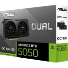 Видеокарта Asus PCI-E 5.0 DUAL-RTX5050-O8G NVIDIA GeForce RTX 5050 8Gb 128bit GDDR6 2647/20000 HDMIx1 DPx3 HDCP Ret
