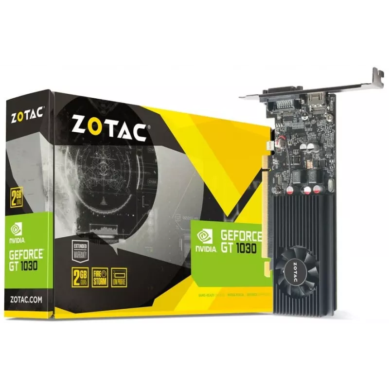 Видеокарта Zotac PCI-E 3.0 1030 2GB LP GDDR5 NVIDIA GeForce GT 1030 2Gb 64bit GDDR5 1227/6000 HDMIx1 HDCP Ret low profile
