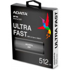 Накопитель SSD A-Data USB-C 512Gb ASE760-512GU32G2-CTI SE760 1.8" серый