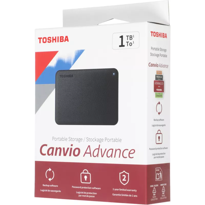 Жесткий диск Toshiba USB3.0 1TB HDTCA10EK3AA Canvio Advance 2.5" черный