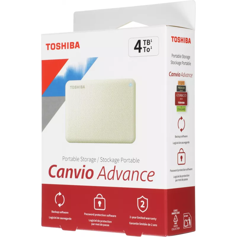 Жесткий диск Toshiba USB3.0 4TB HDTCA40EW3CA Canvio Advance 2.5" светло-бежевый