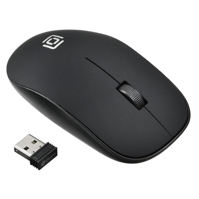 Мышь Оклик 515MW черный оптическая (1200dpi) беспроводная USB для ноутбука (3but)