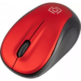Мышь Оклик 665MW черный/красный оптическая (1600dpi) беспроводная USB для ноутбука (3but)