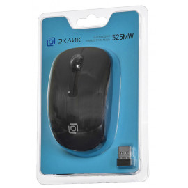 Мышь Оклик 525MW черный оптическая (1000dpi) беспроводная USB для ноутбука (3but)