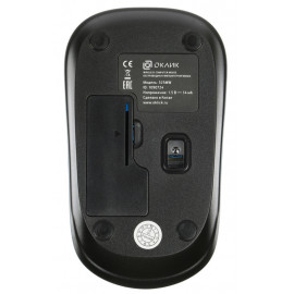 Мышь Оклик 525MW черный/голубой оптическая (1000dpi) беспроводная USB для ноутбука (3but)