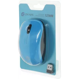 Мышь Оклик 525MW черный/голубой оптическая 1000dpi беспров. USB для ноутбука 3but (1090724)