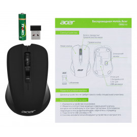 Мышь Acer OMR010 черный оптическая (1200dpi) беспроводная USB (3but)