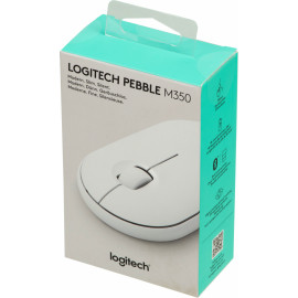 Мышь Logitech Pebble M350 белый оптическая (1000dpi) silent беспроводная BT/Radio USB для ноутбука (3but)
