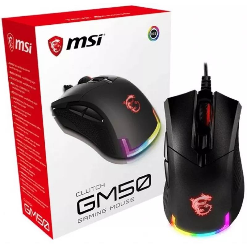 Мышь MSI Clutch GM50 черный оптическая 7200dpi USB 6but (S12-0401770-PA3)