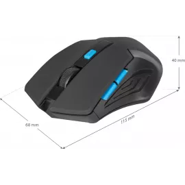 Мышь Defender Accura MM-275 черный/синий оптическая 1600dpi беспров. USB 5but (52275)