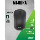 Мышь Acer OMR160 черный оптическая 1200dpi беспров. USB 3but (ZL.MCEEE.00M)