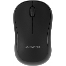 Мышь SunWind SW-M200 черный оптическая (1600dpi) беспроводная USB для ноутбука (3but)