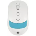 Мышь Оклик 310MW белый/синий оптическая (3200dpi) беспроводная USB для ноутбука (4but)