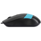 Мышь Оклик 310M черный/синий оптическая (2400dpi) USB для ноутбука (4but)
