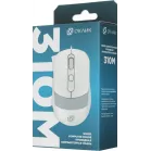 Мышь Оклик 310M белый/серый оптическая 2400dpi USB для ноутбука 4but (1869103)