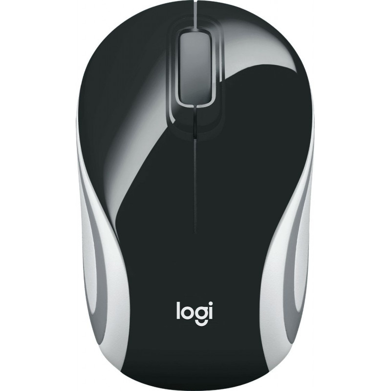Мышь Logitech Mini M187 черный/белый/серый оптическая (1000dpi) беспроводная USB для ноутбука (2but)