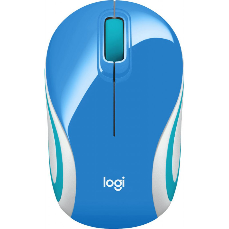 Мышь Logitech M187 голубой/белый/мятный оптическая (1000dpi) беспроводная USB для ноутбука (2but)