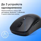 Мышь Оклик 489MW черный оптическая 3200dpi silent беспров. BT/Radio USB 6but (1885440)