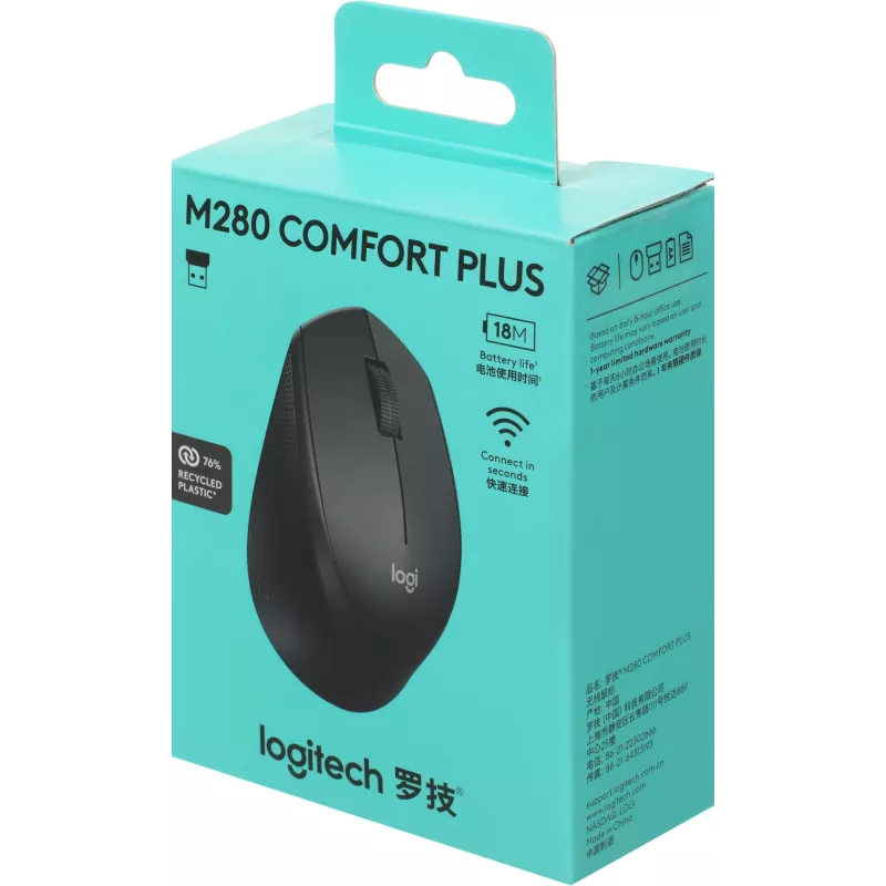 Мышь Logitech M280 черный оптическая 1000dpi беспров. USB 2but (910-004306)