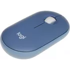 Мышь Logitech Pebble M350 синий оптическая 1000dpi silent беспров. BT/Radio USB для ноутбука 3but (910-006655)