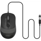 Мышь A4Tech Fstyler FM10T серый/черный оптическая 1600dpi USB для ноутбука 3but (FM10T GREY)