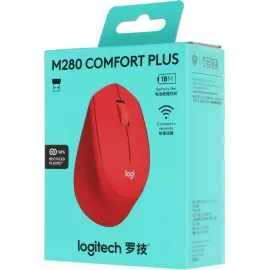 Мышь Logitech M280 красный оптическая 1000dpi беспров. USB 2but (910-004308)