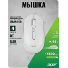 Мышь Acer OMR308 белый оптическая 1600dpi беспров. BT/Radio USB 4but (ZL.MCECC.023)