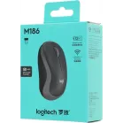 Мышь Logitech M186 черный/серый оптическая 1000dpi беспров. USB для ноутбука 2but (910-004131)