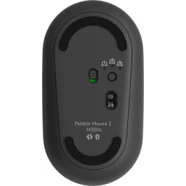 Мышь Logitech Pebble 2 M350S графитовый оптическая (1000dpi) silent беспроводная BT/Radio USB (2but)