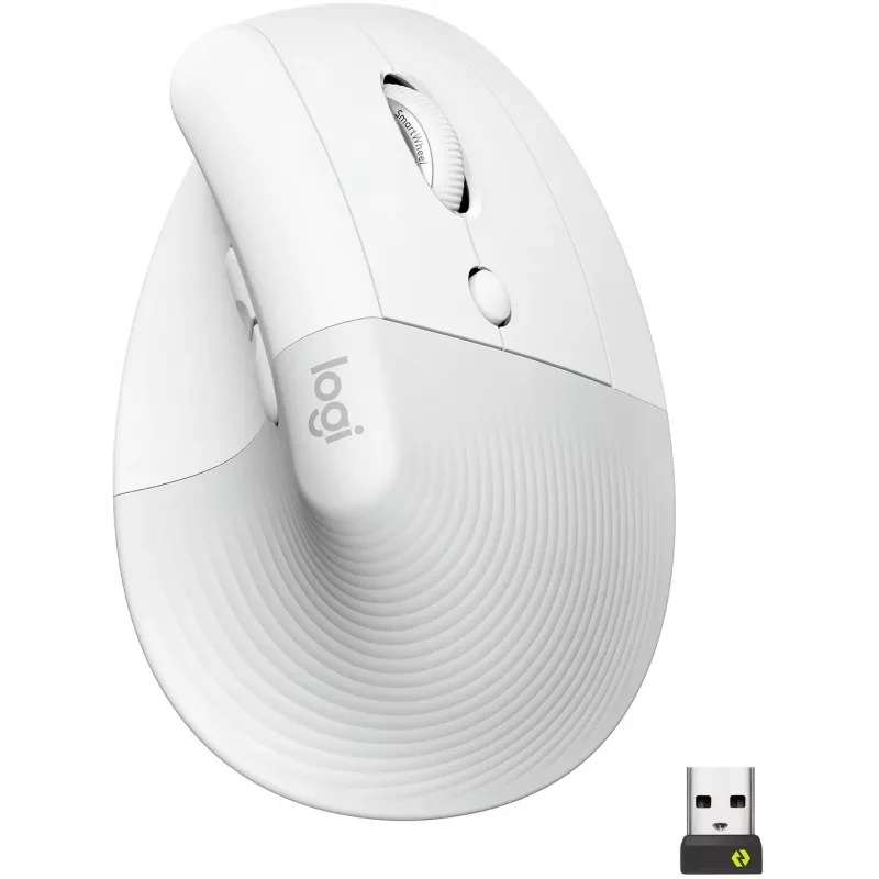 Мышь Logitech Lift белый оптическая 4000dpi silent беспров. BT/Radio USB для ноутбука 5but (910-006480)