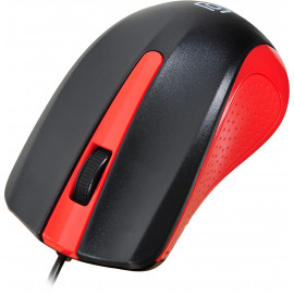 Мышь Оклик 225M черный/красный оптическая (1000dpi) USB (3but)