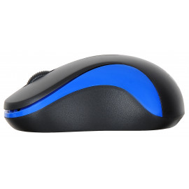 Мышь Оклик 605SW черный/синий оптическая (1200dpi) беспроводная USB для ноутбука (3but)