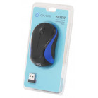 Мышь Оклик 605SW черный/синий оптическая (1200dpi) беспроводная USB для ноутбука (3but)