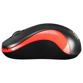 Мышь Оклик 605SW черный/красный оптическая (1200dpi) беспроводная USB для ноутбука (3but)