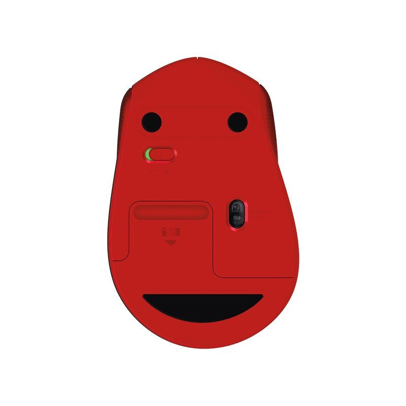 Мышь Logitech M330 красный оптическая (1000dpi) silent беспроводная USB (2but)