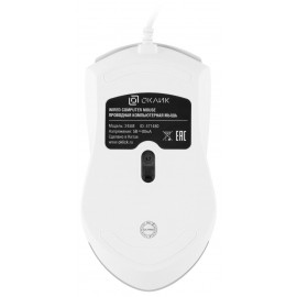 Мышь Оклик 245M белый оптическая (1000dpi) USB (3but)