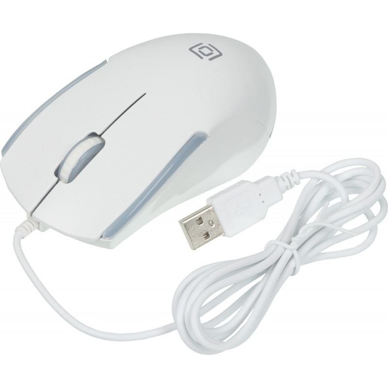 Мышь Оклик 245M белый оптическая (1000dpi) USB (3but)