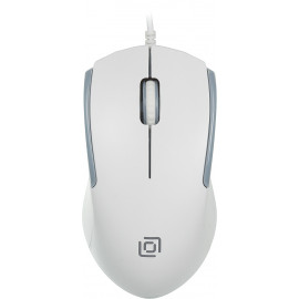 Мышь Оклик 245M белый оптическая (1000dpi) USB (3but)