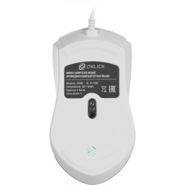 Мышь Оклик 245M белый оптическая (1000dpi) USB (3but)