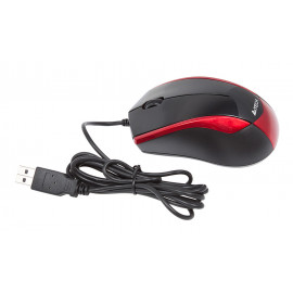 Мышь A4Tech V-Track Padless N-400 черный/красный оптическая (1000dpi) USB (3but)