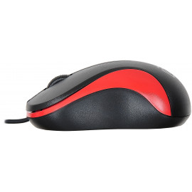 Мышь Оклик 115S черный/красный оптическая (1000dpi) USB для ноутбука (3but)