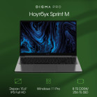 Ноутбук Digma Pro Sprint M Ryzen 7 3700U 8Gb SSD256Gb AMD Radeon RX Vega 10 15.6" IPS FHD (1920x1080) Windows 11 Professional grey WiFi BT Cam 4700mAh (DN15R7-8CXW01)