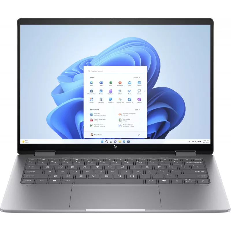 Ноутбук HP Envy x360 14-fc0006ci Core Ultra 7 155U 16Gb SSD512Gb Intel Graphics 14" OLED Touch 2.8K (2880x1800) Windows 11 Home silver WiFi BT Cam (A1AB0EA)