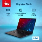 Ноутбук IRU Planio 15ING N-series N100 8Gb SSD512Gb Intel UHD Graphics 15.6" IPS FHD (1920x1080) FreeDOS black WiFi BT Cam 6000mAh (2058904)