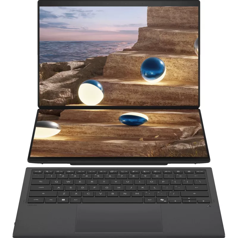 Ноутбук Asus ZenBook Duo UX8407AA-SN198X Core Ultra X9 388H 32Gb SSD1Tb Intel Arc B390 14" OLED Touch 3K (2880x1800) Windows 11 Pro dk.grey WiFi BT Cam (90NB16V1-M00910)