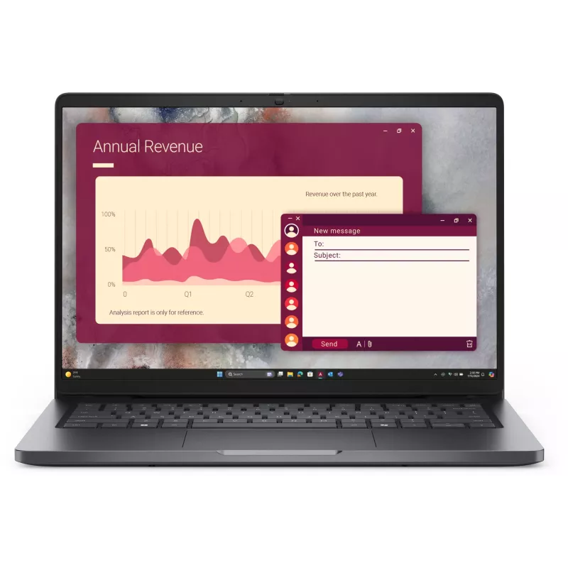 Ноутбук Dell Pro 14 PC14250 Core Ultra 7 265U 32Gb SSD1Tb Intel Graphics 14" IPS FHD+ (1920x1200) Linux grey WiFi BT Cam (PRO14-7315)